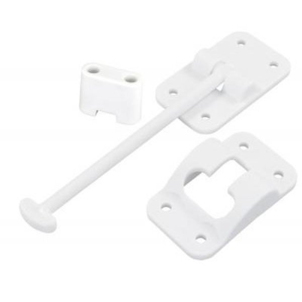 Jr Products 6IN T-STYLE DOOR HOLDER W/BUMPER, POLAR WHITE 10444B